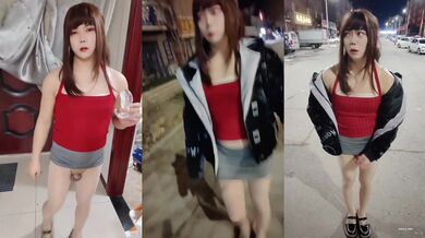 肉丝伪娘 前锁后超大肛塞出门 露锁去敲门然后赶紧跑 马路中央这样搞会不会被叔叔请去喝茶啊 事后我才想起来有监控